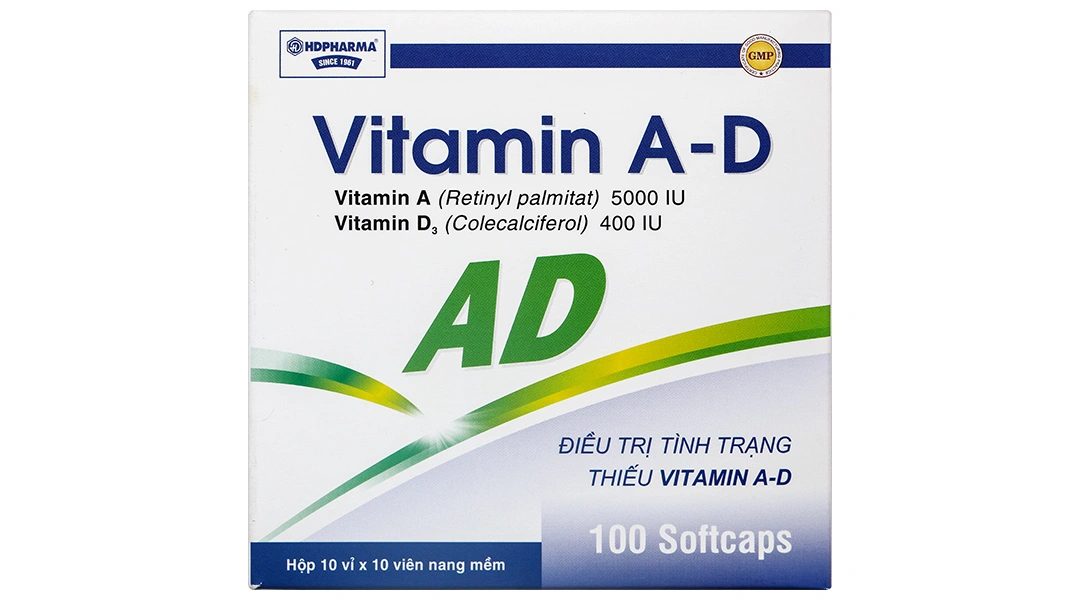 Vitamin A-D HDpharma điều trị tình trạng thiếu Vitamin A và D (10 vỉ x 10 viên) - 1